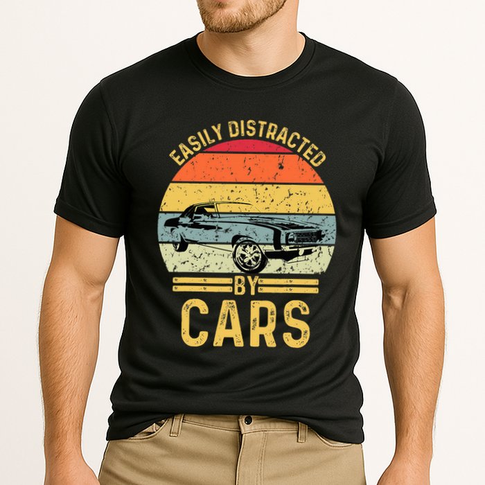 Easily Distracted By Cars Automobile Car Lover Cooling Performance Crew T-Shirt