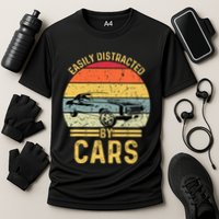Easily Distracted By Cars Automobile Car Lover Cooling Performance Crew T-Shirt