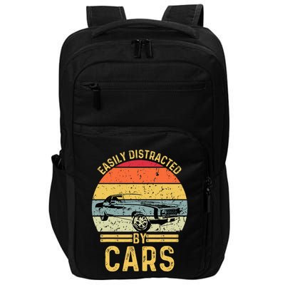 Easily Distracted By Cars Automobile Car Lover Impact Tech Backpack