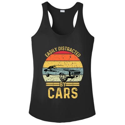 Easily Distracted By Cars Automobile Car Lover Ladies PosiCharge Competitor Racerback Tank