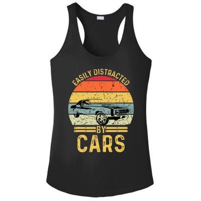 Easily Distracted By Cars Automobile Car Lover Ladies PosiCharge Competitor Racerback Tank