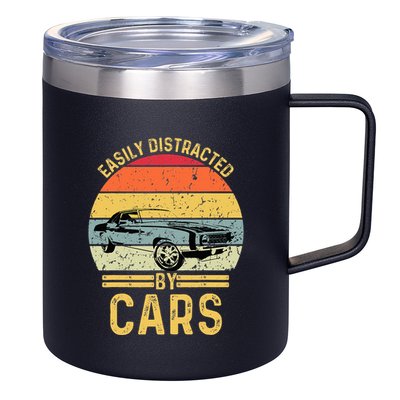 Easily Distracted By Cars Automobile Car Lover 12oz Stainless Steel Coffee Mug