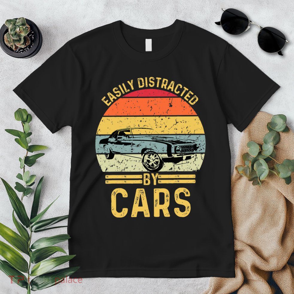 Easily Distracted By Cars Automobile Car Lover Premium T-Shirt