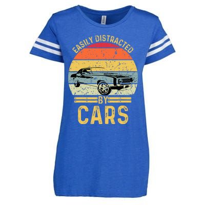 Easily Distracted By Cars Automobile Car Lover Enza Ladies Jersey Football T-Shirt