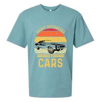 Easily Distracted By Cars Automobile Car Lover Sueded Cloud Jersey T-Shirt