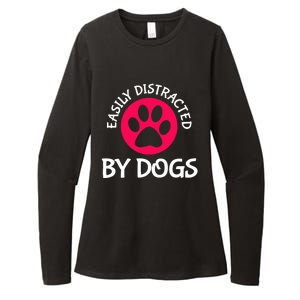 Easily Distracted By Dogs Womens CVC Long Sleeve Shirt