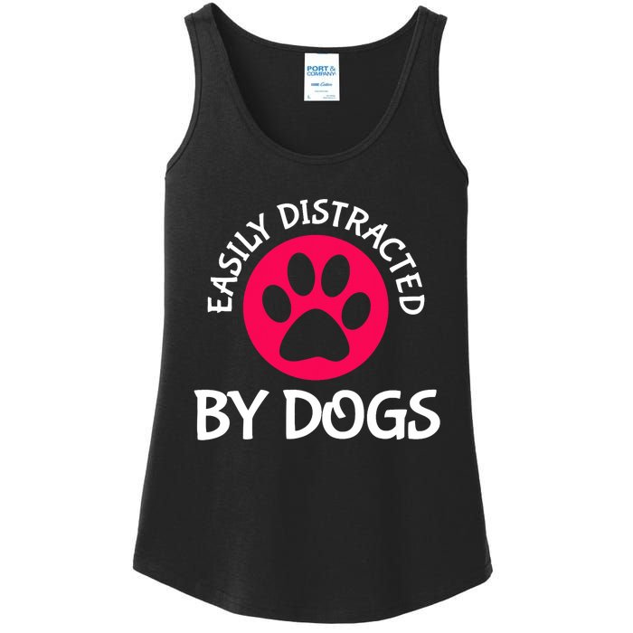 Easily Distracted By Dogs Ladies Essential Tank