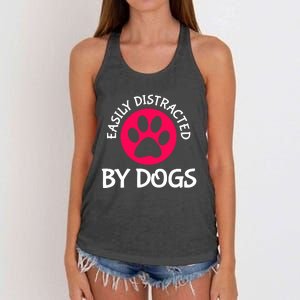 Easily Distracted By Dogs Women's Knotted Racerback Tank