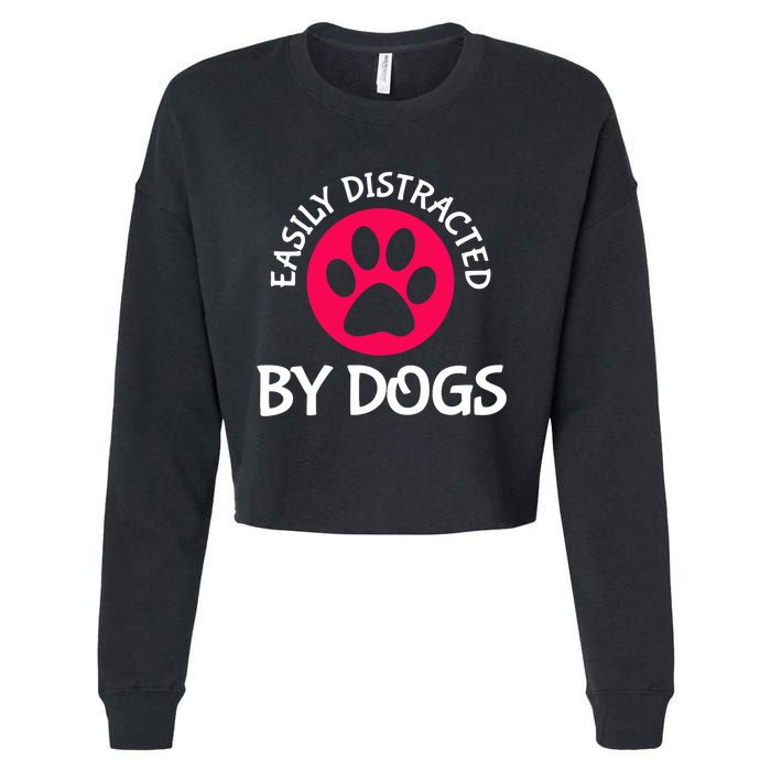 Easily Distracted By Dogs Cropped Pullover Crew