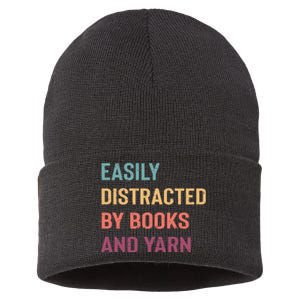 Easily Distracted By Books And Yarn Yarn Lover Sustainable Knit Beanie