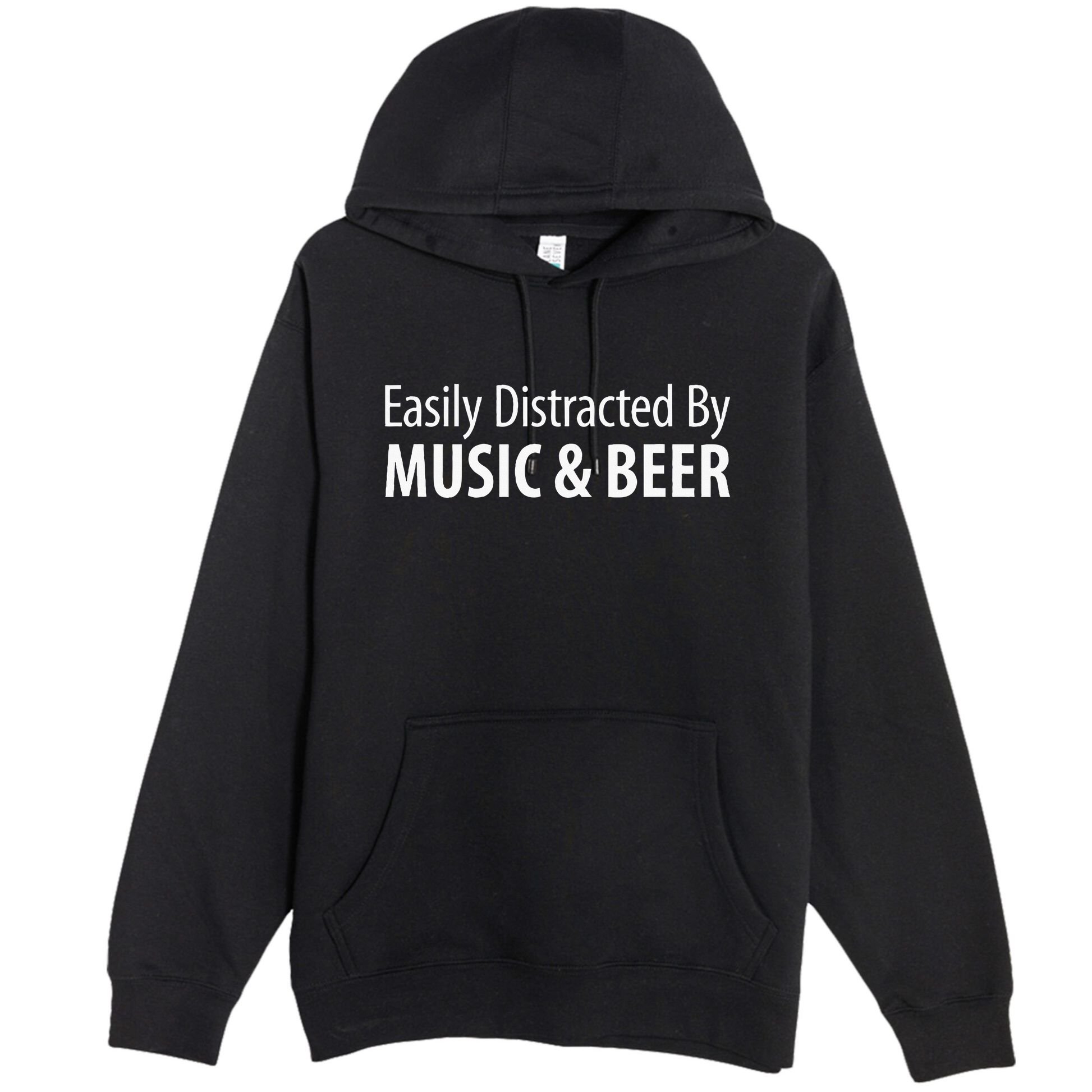 Easily Distracted By Music & Beer Premium Pullover Hoodie