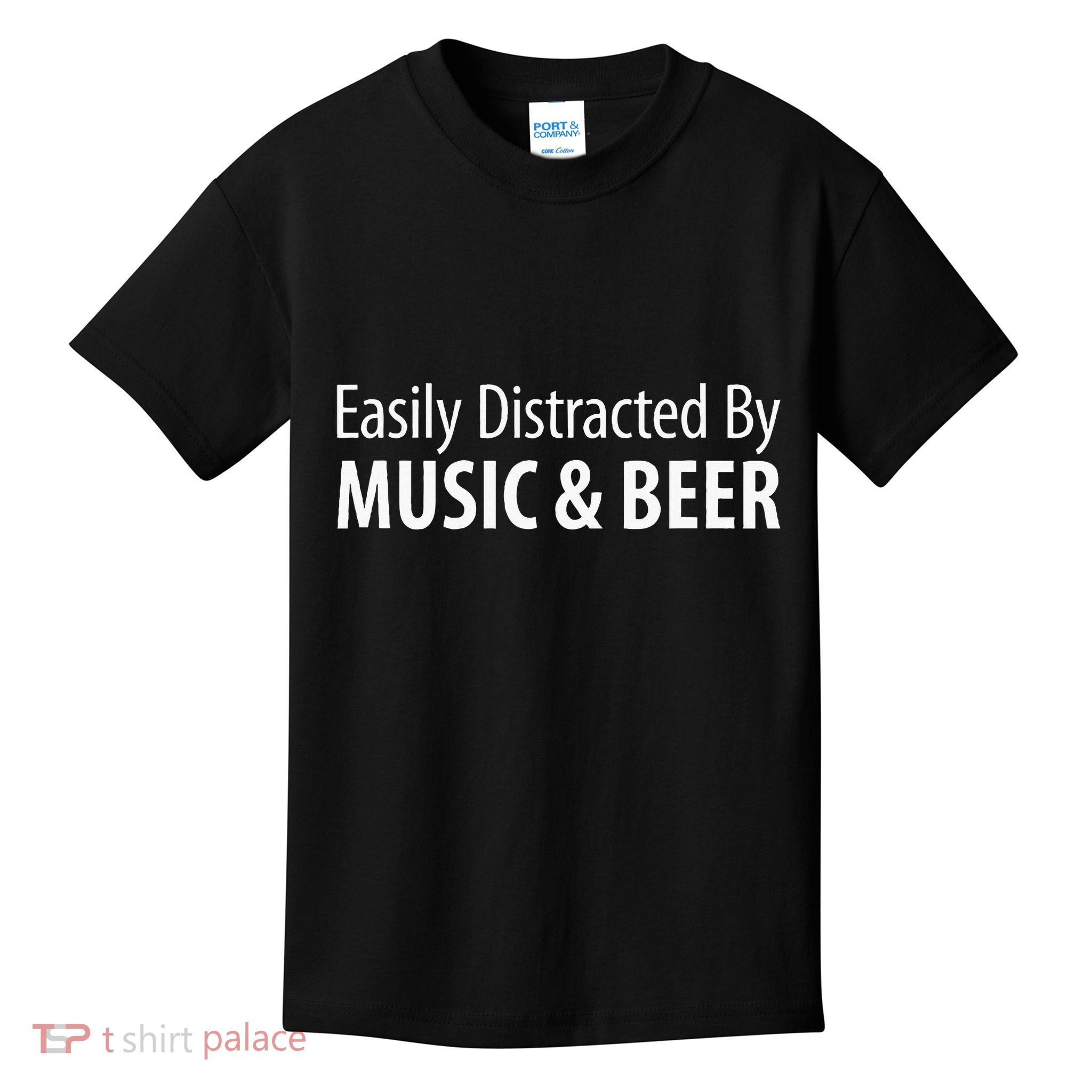 Easily Distracted By Music & Beer Kids T-Shirt