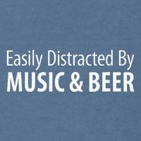 Easily Distracted By Music & Beer Garment-Dyed Sweatshirt