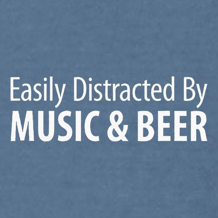 Easily Distracted By Music & Beer Garment-Dyed Sweatshirt