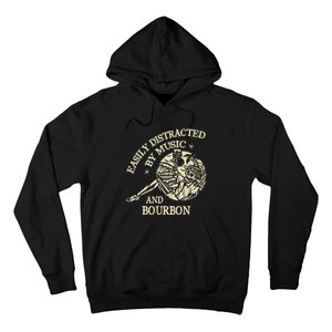 Easily Distracted By Music And Bourbon Skeleton Hoodie