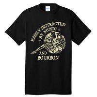 Easily Distracted By Music And Bourbon Skeleton Tall T-Shirt