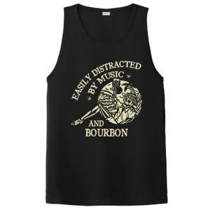 Easily Distracted By Music And Bourbon Skeleton PosiCharge Competitor Tank