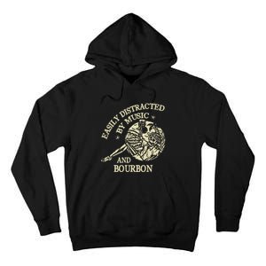 Easily Distracted By Music And Bourbon Skeleton Tall Hoodie