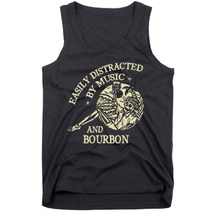 Easily Distracted By Music And Bourbon Skeleton Tank Top