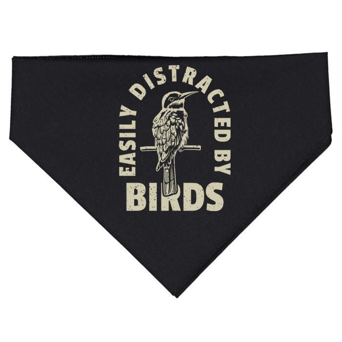 Easily Distracted By Birds Bird Cage Vintage Distress USA-Made Doggie Bandana