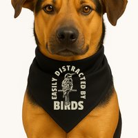 Easily Distracted By Birds Bird Cage Vintage Distress USA-Made Doggie Bandana