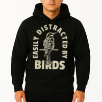 Easily Distracted By Birds Bird Cage Vintage Distress Hoodie