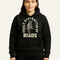 Easily Distracted By Birds Bird Cage Vintage Distress Hoodie