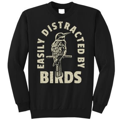 Easily Distracted By Birds Bird Cage Vintage Distress Sweatshirt