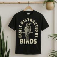 Easily Distracted By Birds Bird Cage Vintage Distress T-Shirt
