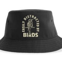 Easily Distracted By Birds Bird Cage Vintage Distress Sustainable Bucket Hat