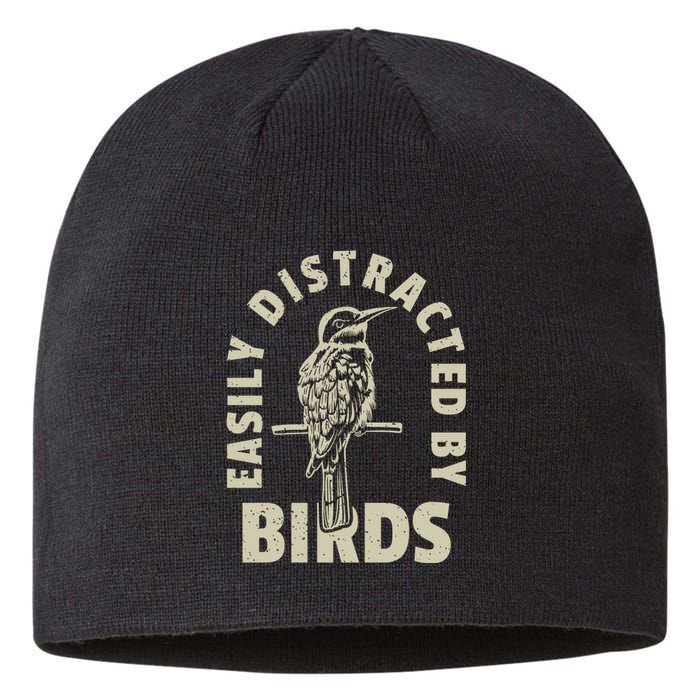 Easily Distracted By Birds Bird Cage Vintage Distress Sustainable Beanie