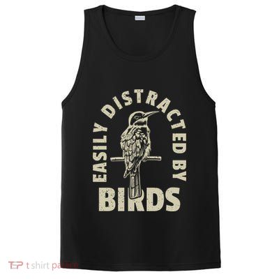 Easily Distracted By Birds Bird Cage Vintage Distress PosiCharge Competitor Tank