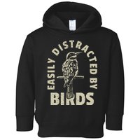 Easily Distracted By Birds Bird Cage Vintage Distress Toddler Hoodie