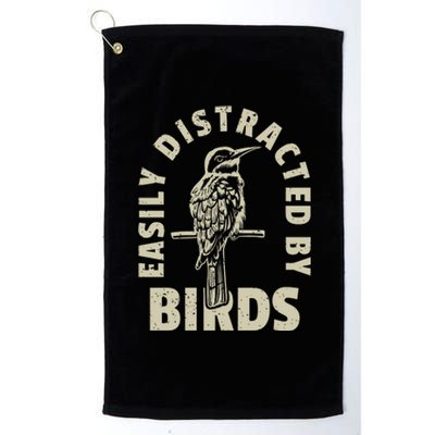 Easily Distracted By Birds Bird Cage Vintage Distress Platinum Collection Golf Towel