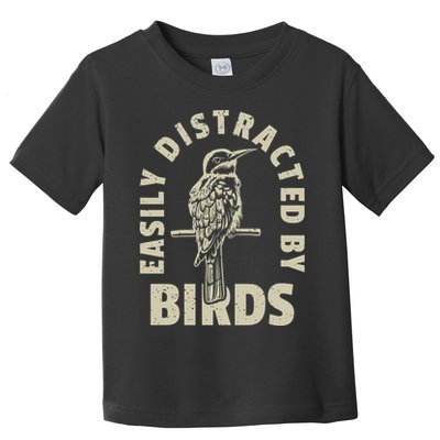 Easily Distracted By Birds Bird Cage Vintage Distress Toddler T-Shirt