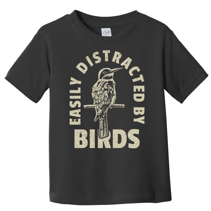 Easily Distracted By Birds Bird Cage Vintage Distress Toddler T-Shirt