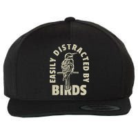 Easily Distracted By Birds Bird Cage Vintage Distress Wool Snapback Cap