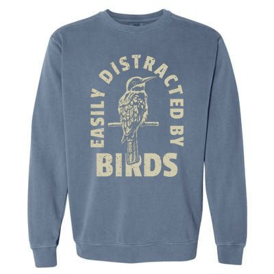 Easily Distracted By Birds Bird Cage Vintage Distress Garment-Dyed Sweatshirt