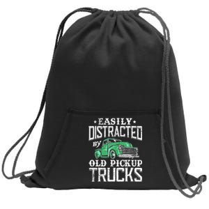 Easily Distracted By Old Pickup Trucks Cute Trucker Sweatshirt Cinch Pack Bag