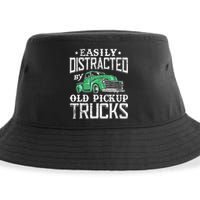 Easily Distracted By Old Pickup Trucks Cute Trucker Sustainable Bucket Hat