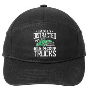 Easily Distracted By Old Pickup Trucks Cute Trucker 7-Panel Snapback Hat