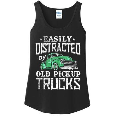 Easily Distracted By Old Pickup Trucks Cute Trucker Ladies Essential Tank