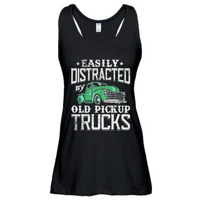 Easily Distracted By Old Pickup Trucks Cute Trucker Ladies Essential Flowy Tank