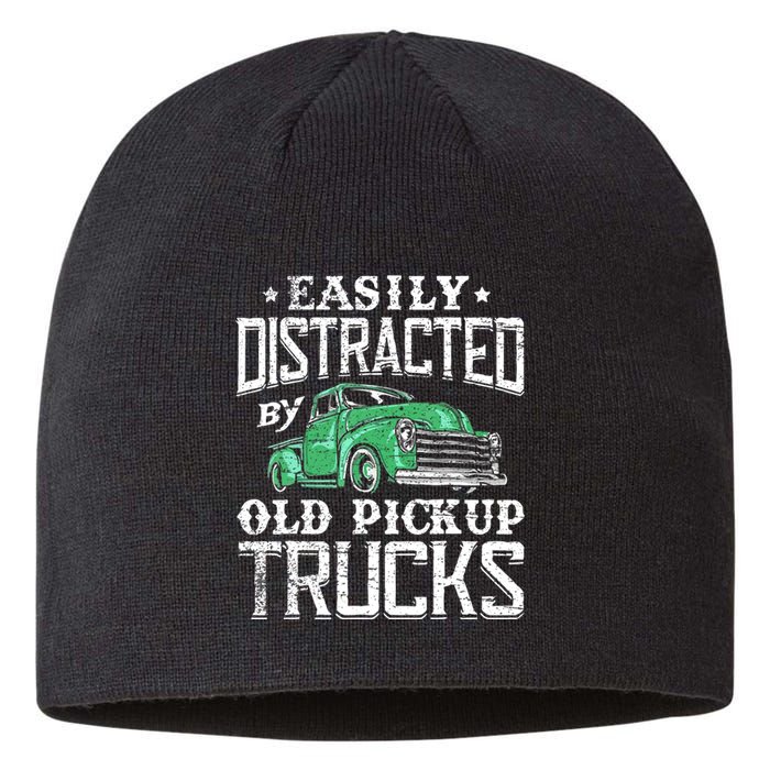 Easily Distracted By Old Pickup Trucks Cute Trucker Sustainable Beanie