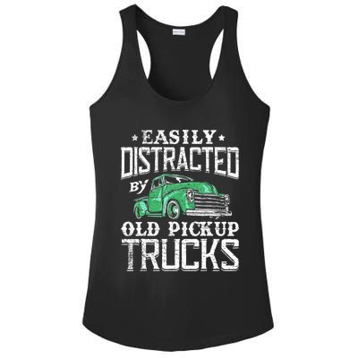 Easily Distracted By Old Pickup Trucks Cute Trucker Ladies PosiCharge Competitor Racerback Tank