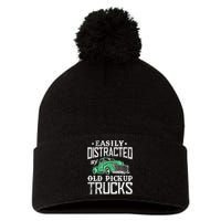 Easily Distracted By Old Pickup Trucks Cute Trucker Pom Pom 12in Knit Beanie