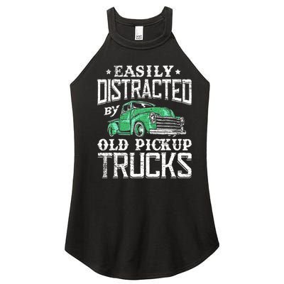 Easily Distracted By Old Pickup Trucks Cute Trucker Women's Perfect Tri Rocker Tank