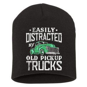 Easily Distracted By Old Pickup Trucks Cute Trucker Short Acrylic Beanie