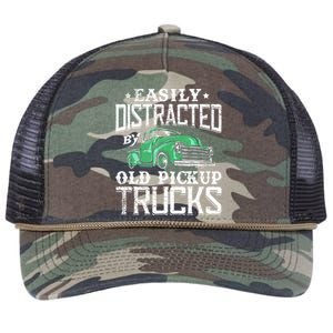 Easily Distracted By Old Pickup Trucks Cute Trucker Retro Rope Trucker Hat Cap