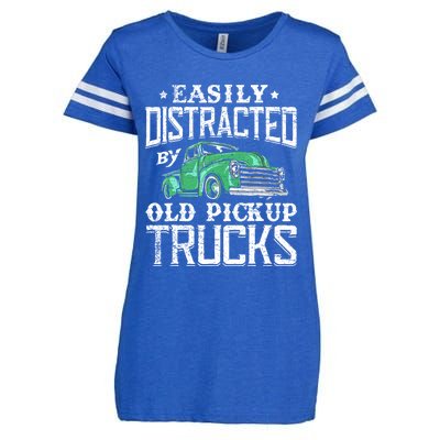 Easily Distracted By Old Pickup Trucks Cute Trucker Enza Ladies Jersey Football T-Shirt